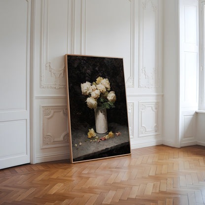 Cream Rose Still Life Wall Art Print