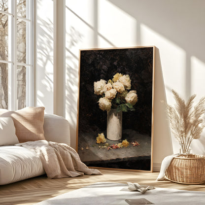 Cream Rose Still Life Wall Art Print