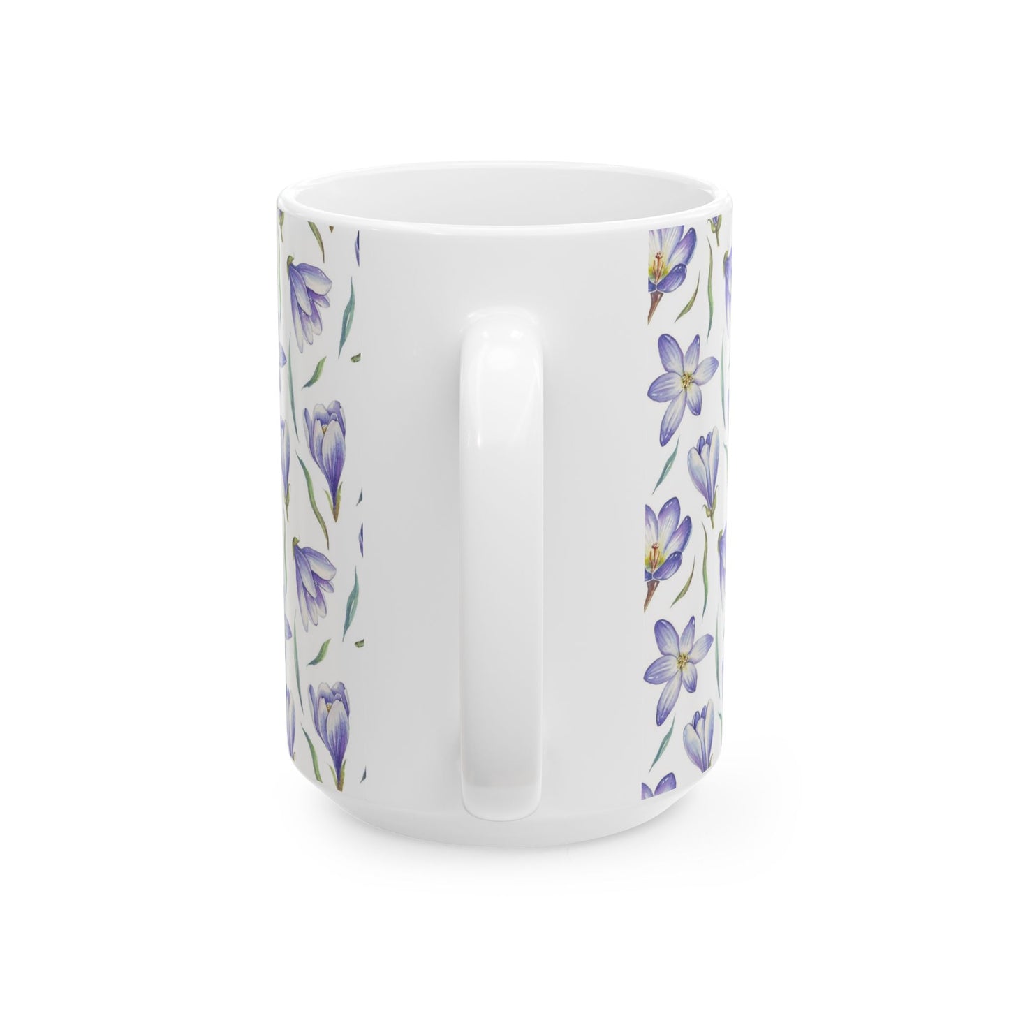 Purple Crocus Floral Mug — Ceramic Coffee Cup (11oz & 15oz)