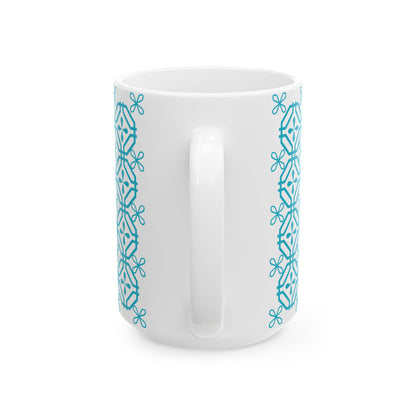 Teal Geometric Tile Ceramic Mug