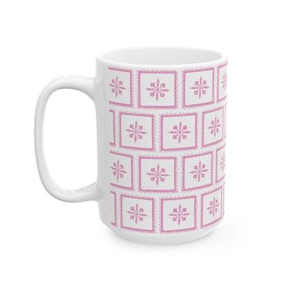 Pink Tile Pattern Ceramic Mug