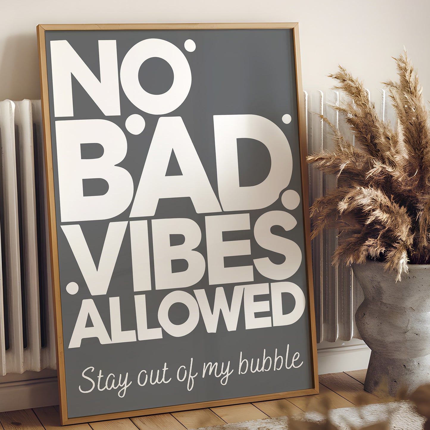 No Bad Vibes Allowed – Trendy Typography Wall Art