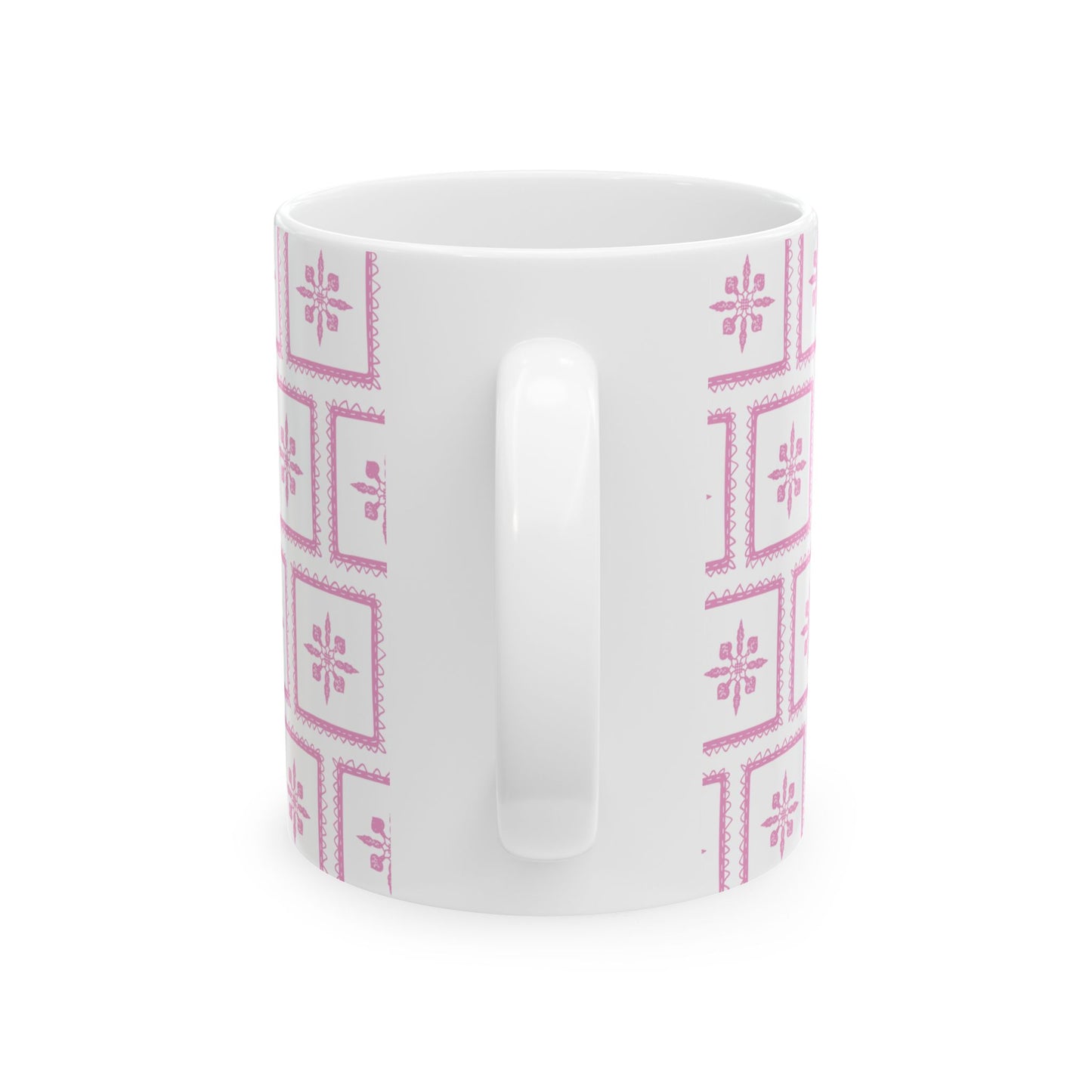 Pink Tile Pattern Ceramic Mug