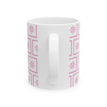 Pink Tile Pattern Ceramic Mug
