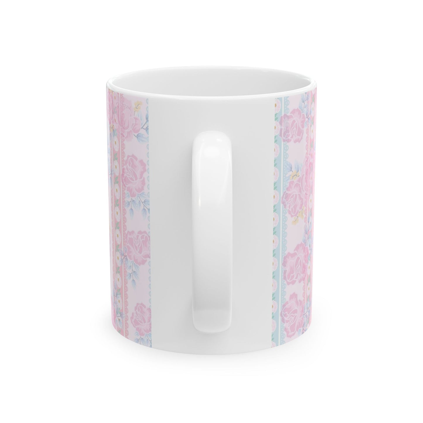 Floral Vintage Stripe Ceramic Mug (11oz, 15oz)