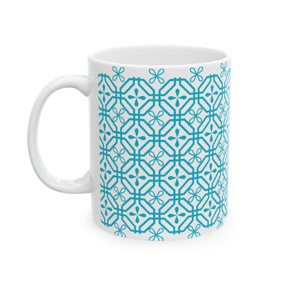 Teal Geometric Tile Ceramic Mug