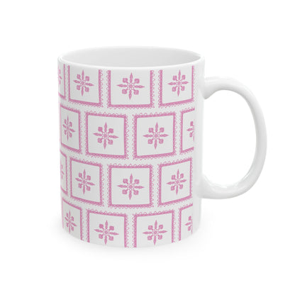 Pink Tile Pattern Ceramic Mug