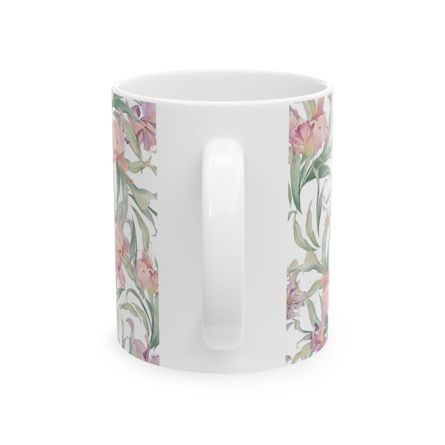 Floral Watercolor Mug — Pink Garden 11oz & 15oz Ceramic Coffee Cup
