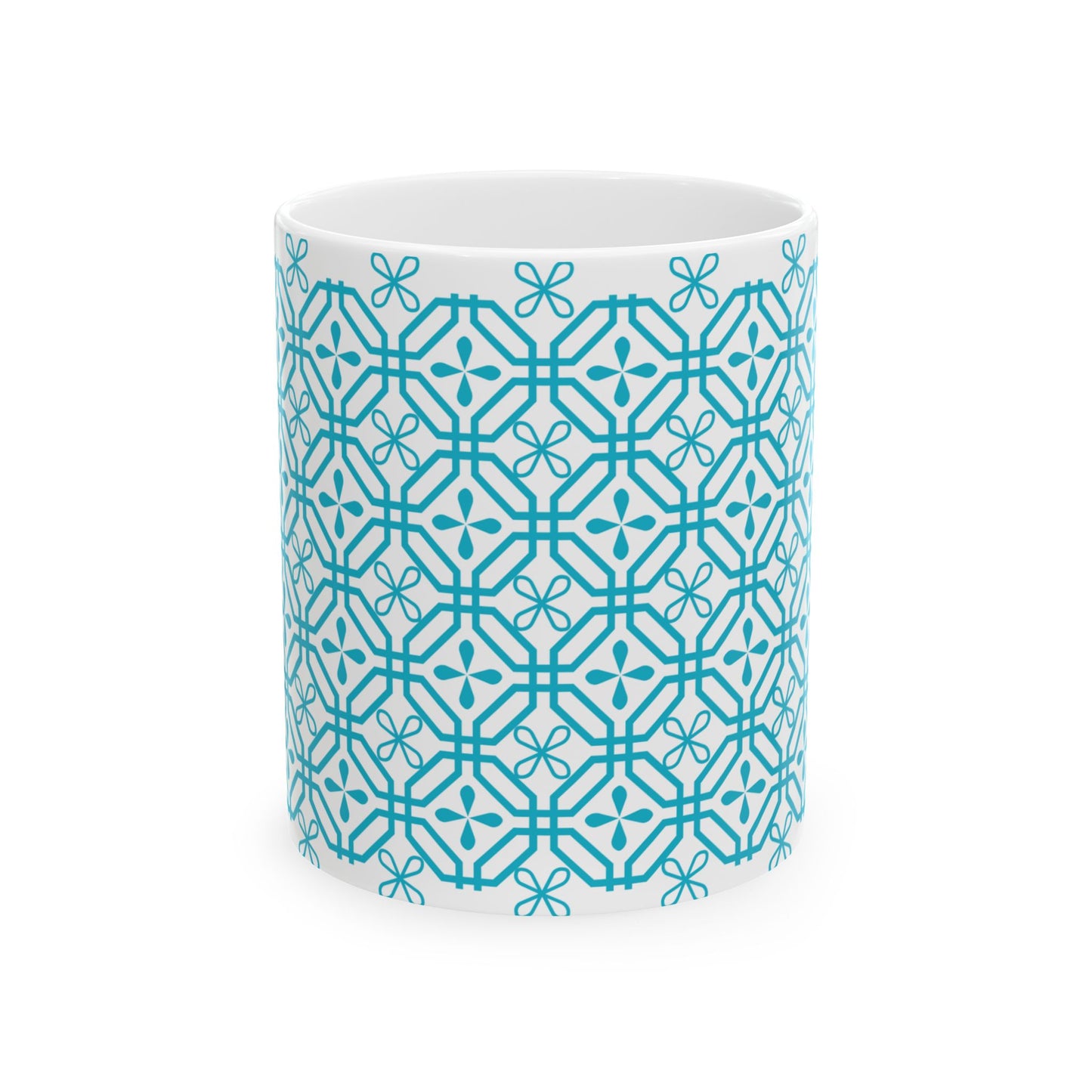 Teal Geometric Tile Ceramic Mug