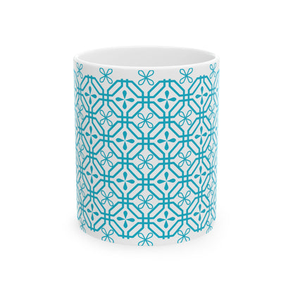 Teal Geometric Tile Ceramic Mug