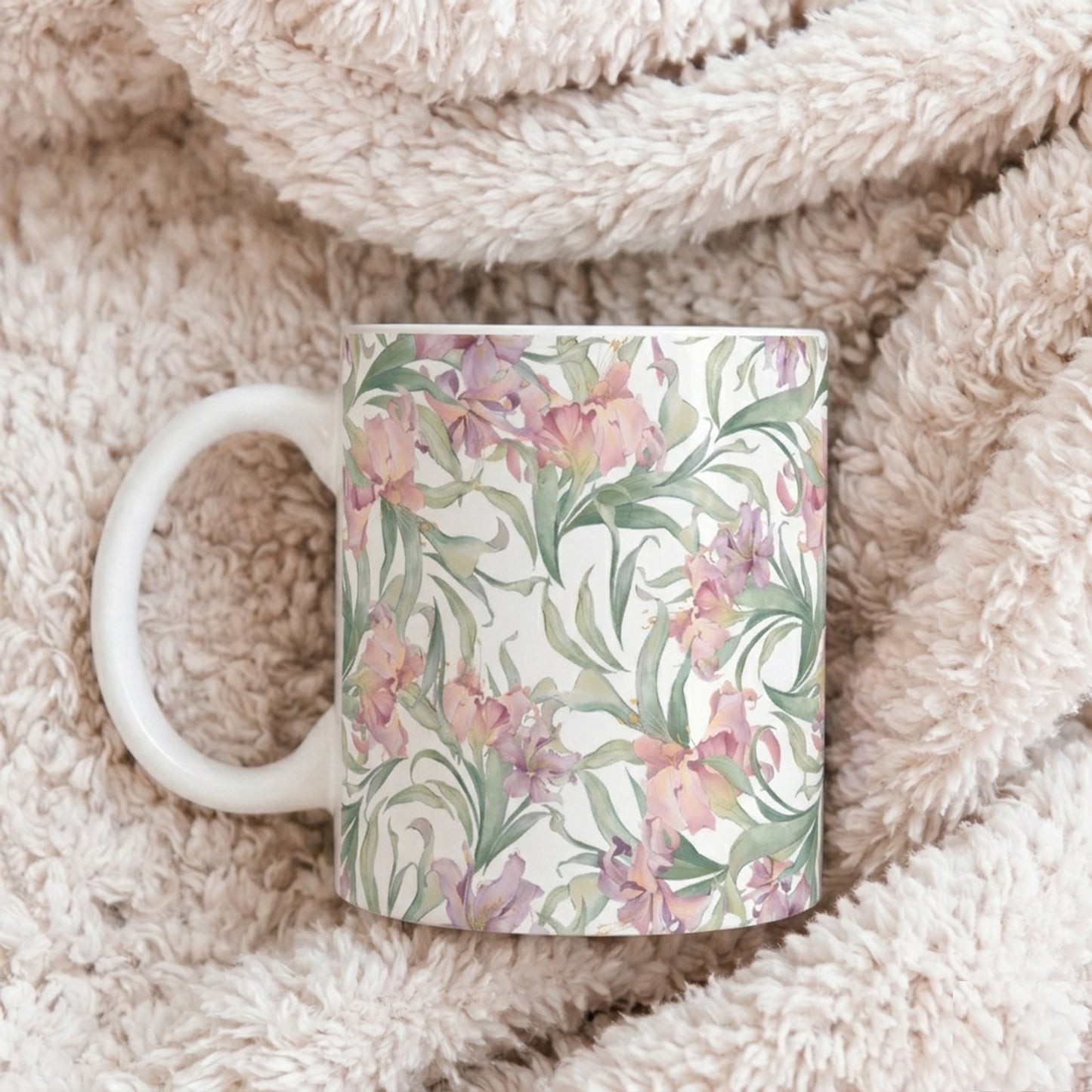 Floral Watercolor Mug — Pink Garden 11oz & 15oz Ceramic Coffee Cup