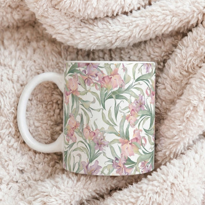 Floral Watercolor Mug — Pink Garden 11oz & 15oz Ceramic Coffee Cup