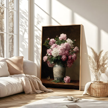 Pink Peony Bouquet Wall Art Print