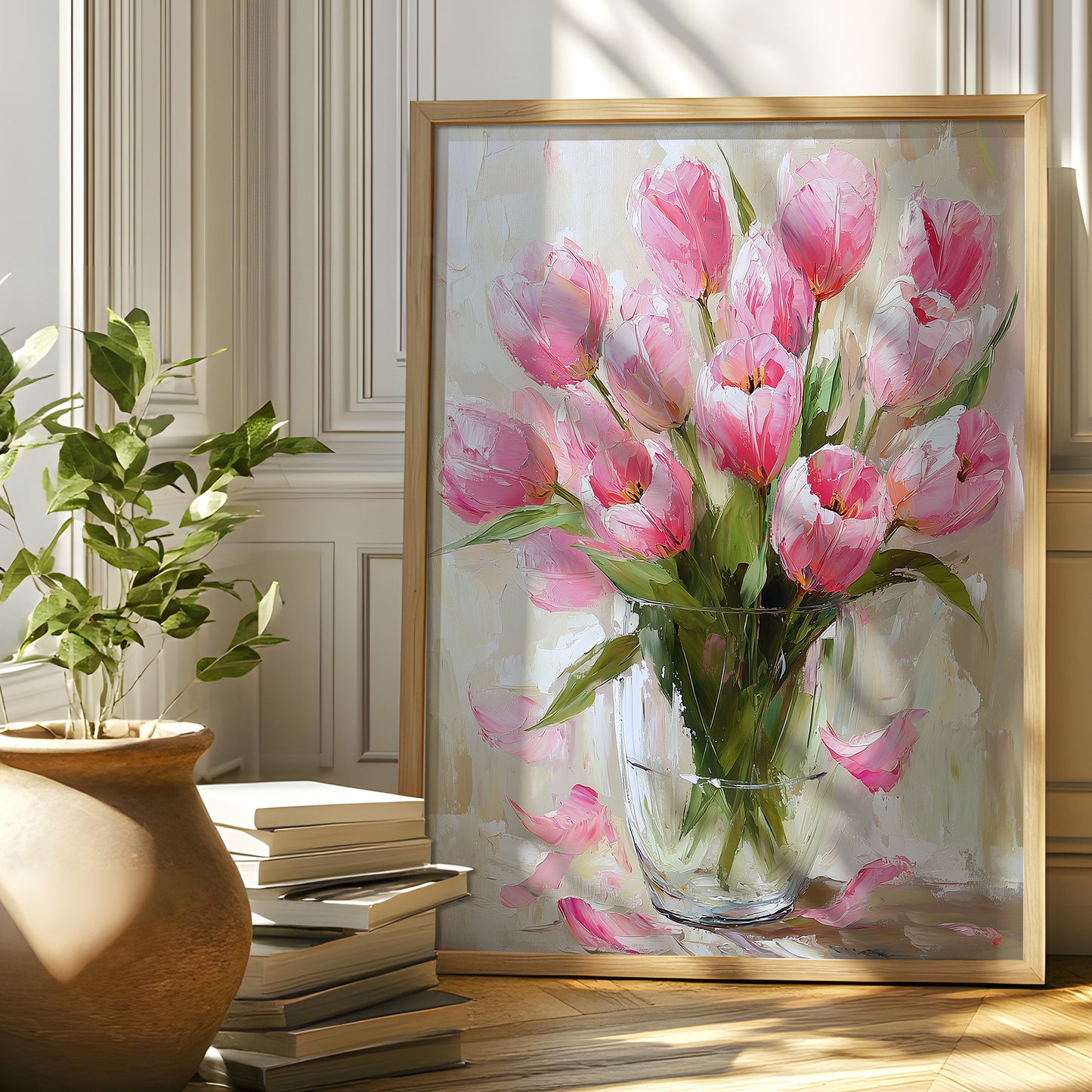 Pink Tulips in Glass Vase (Digital Download)