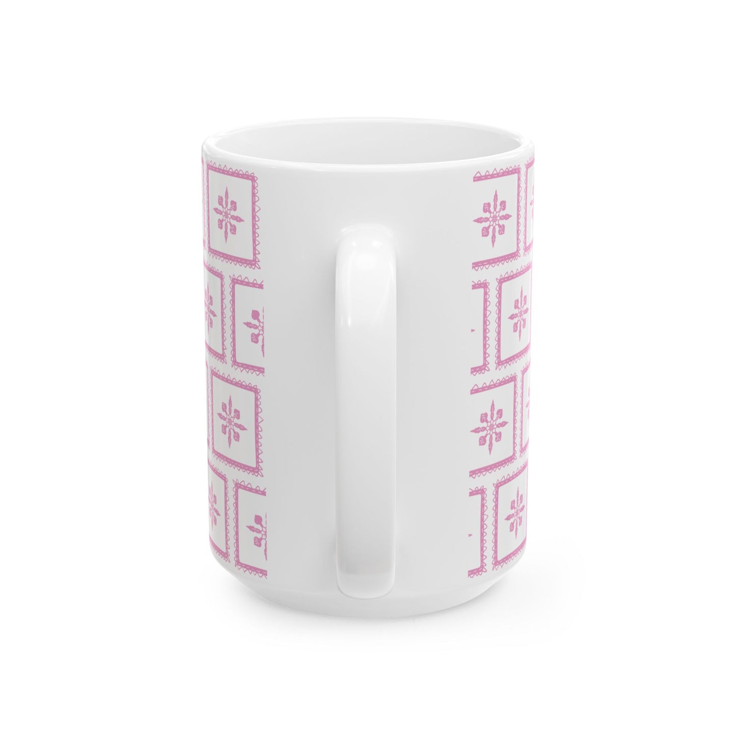 Pink Tile Pattern Ceramic Mug