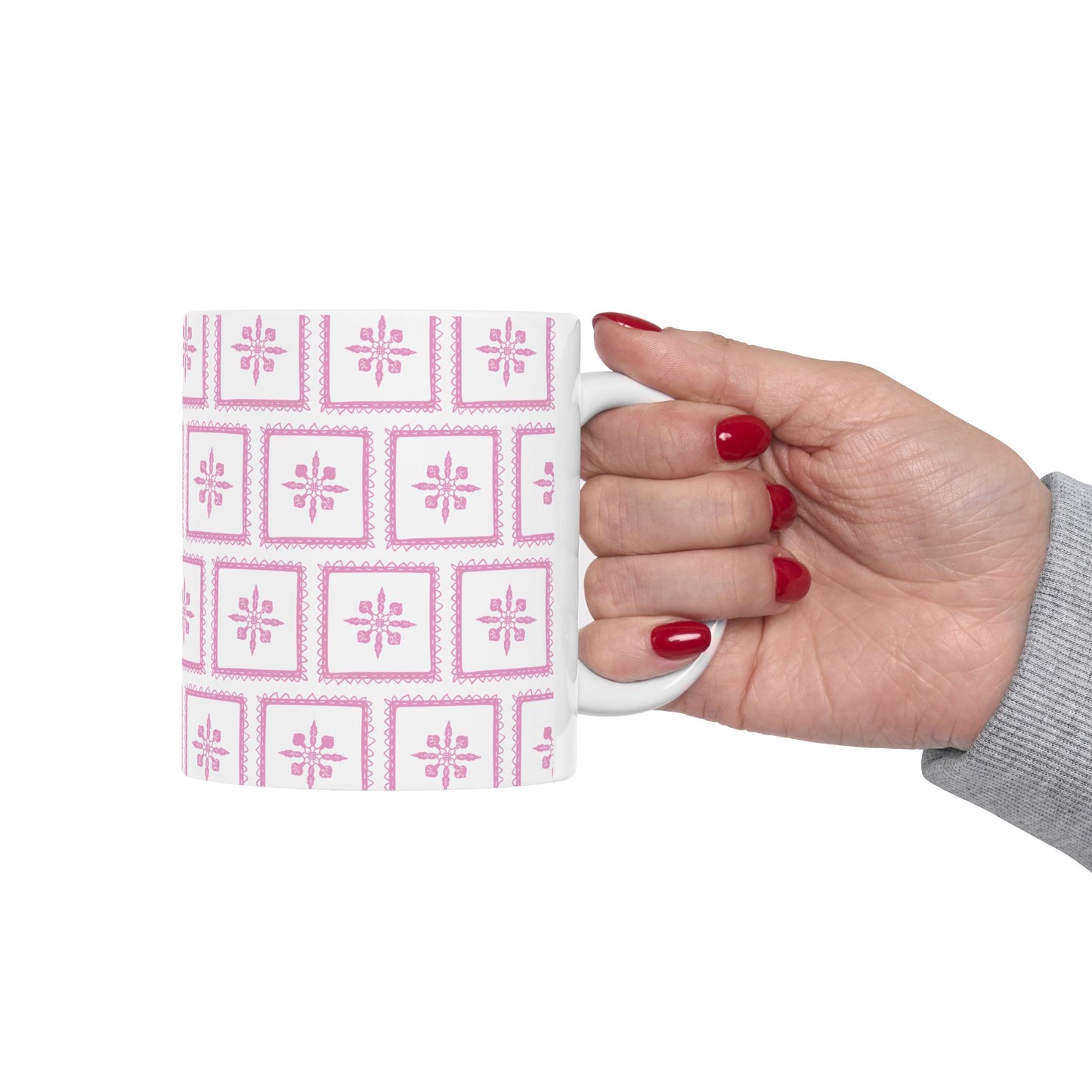 Pink Tile Pattern Ceramic Mug