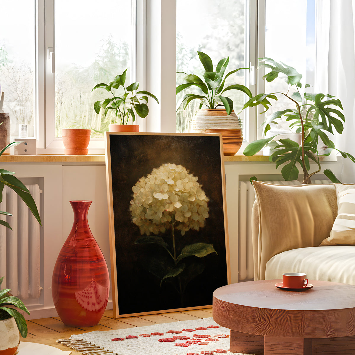 Hydrangea Flower Wall Art Print