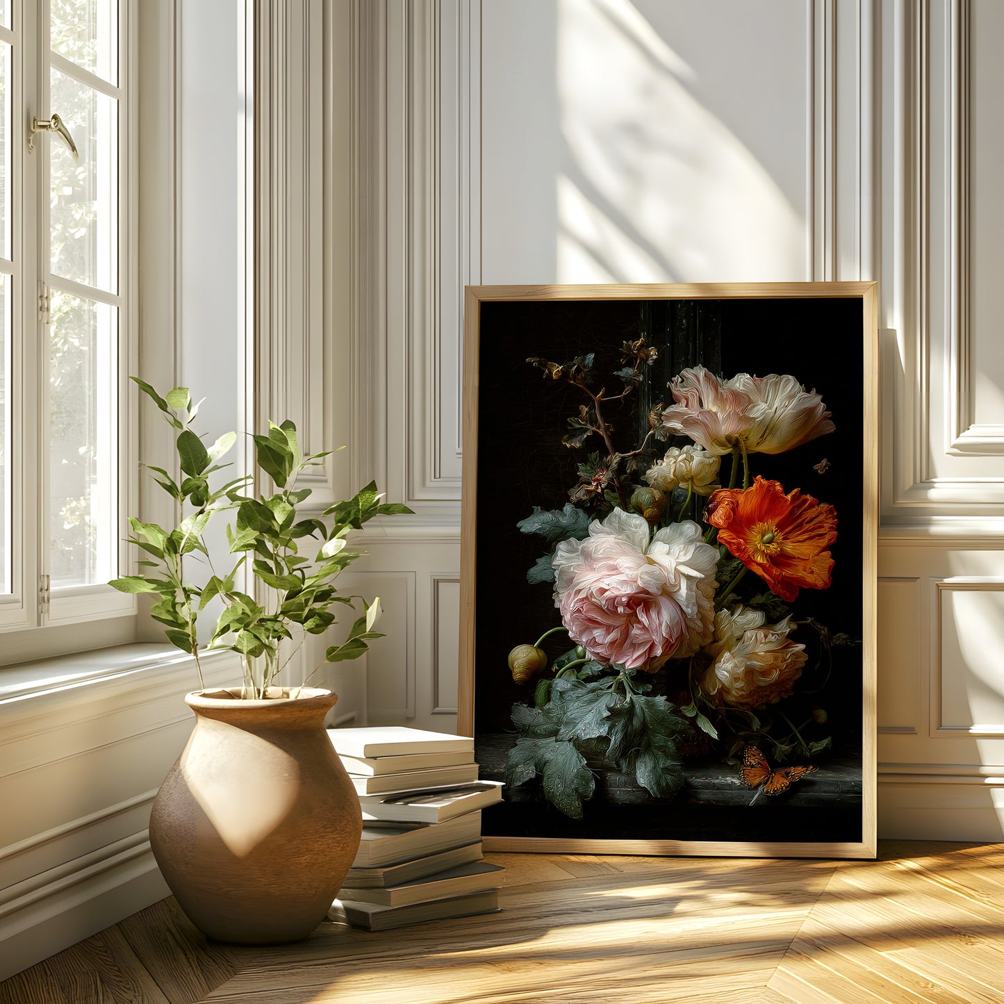 Vintage Peony and Poppy Floral Still Life (Digital Download)