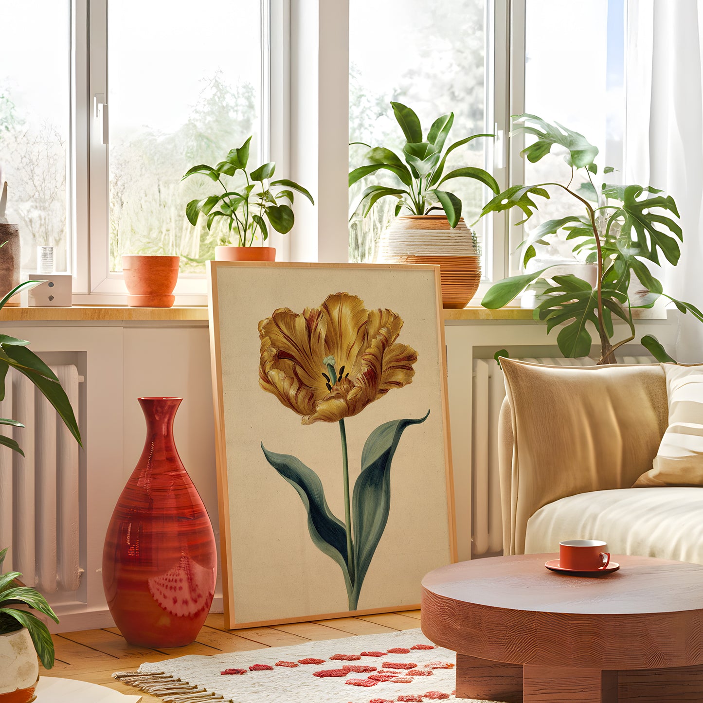 Vintage Golden Tulip Botanical Illustration (Digital Download)