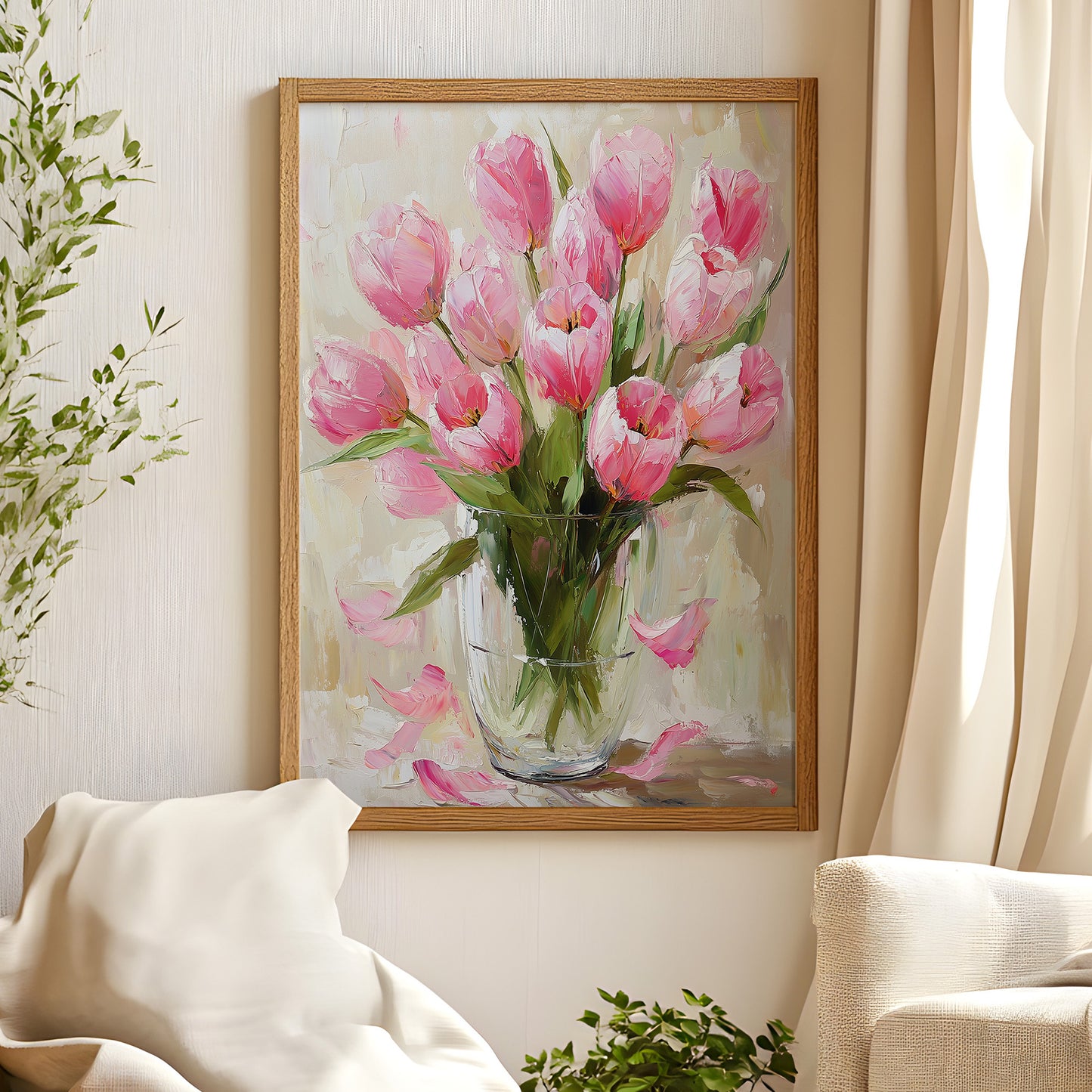 Pink Tulips in Glass Vase (Digital Download)