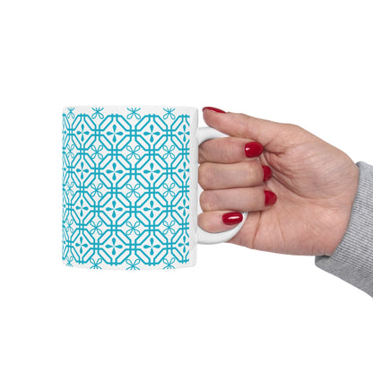Teal Geometric Tile Ceramic Mug