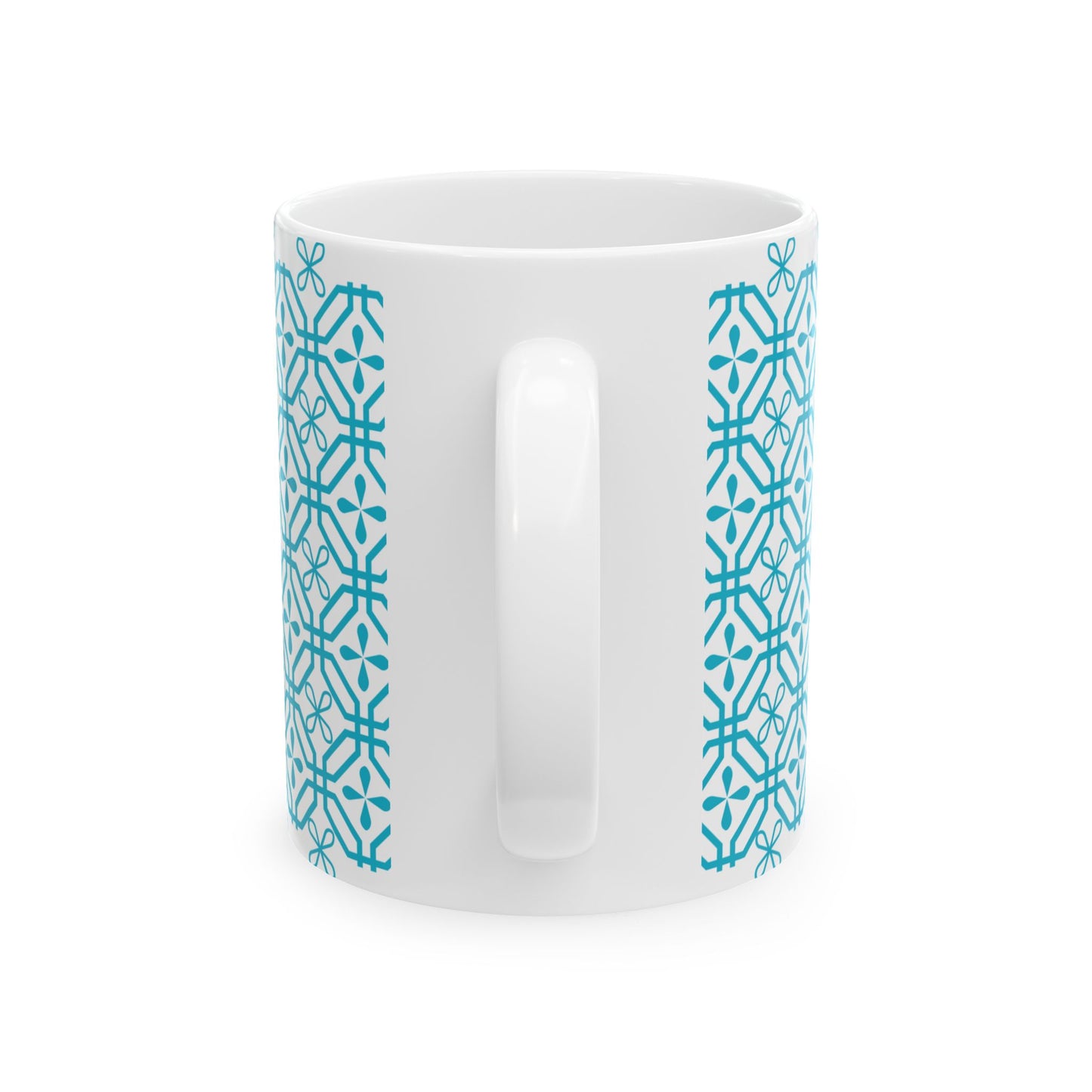 Teal Geometric Tile Ceramic Mug