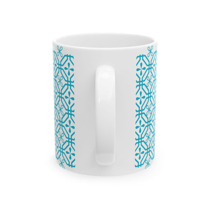 Teal Geometric Tile Ceramic Mug