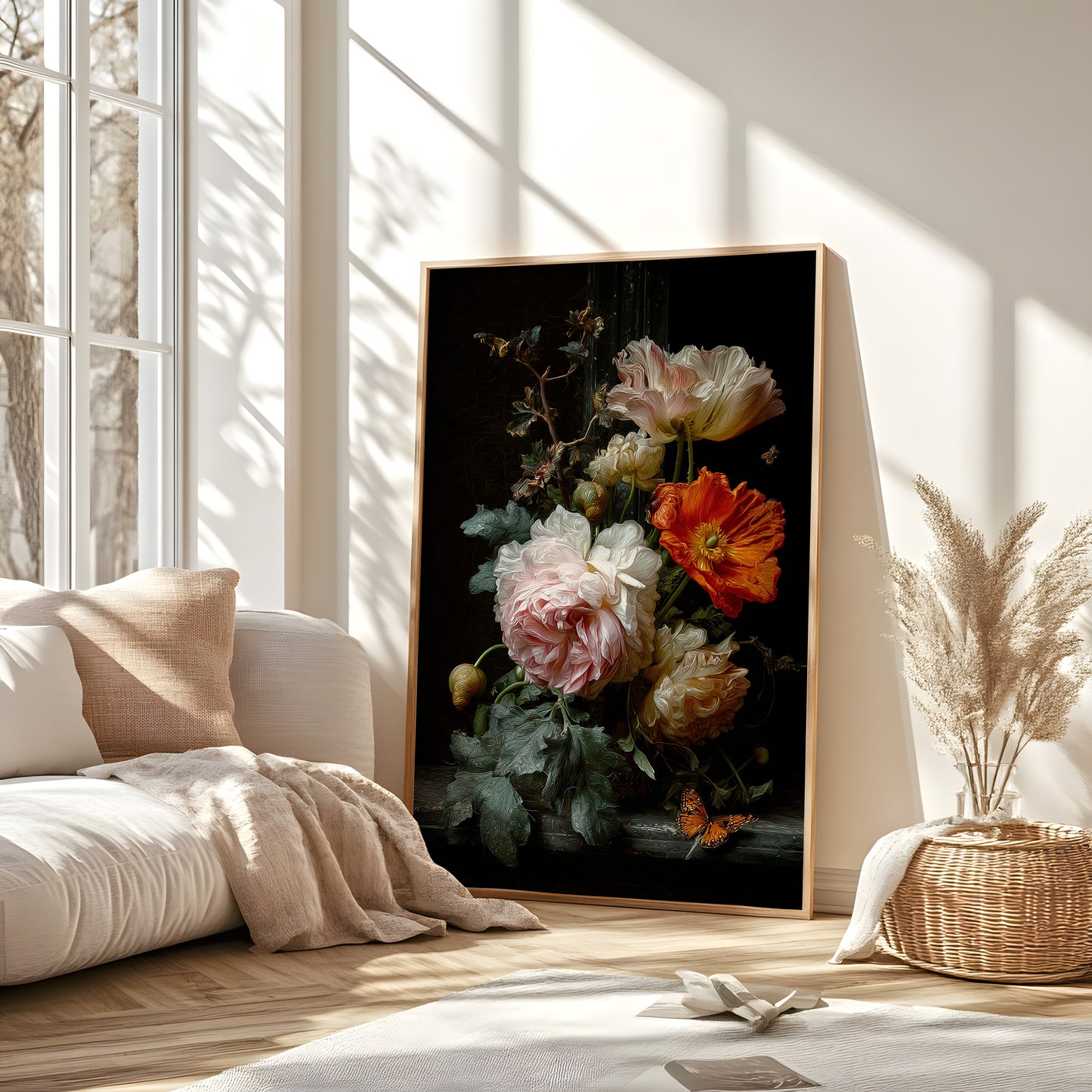Vintage Peony and Poppy Floral Still Life (Digital Download)