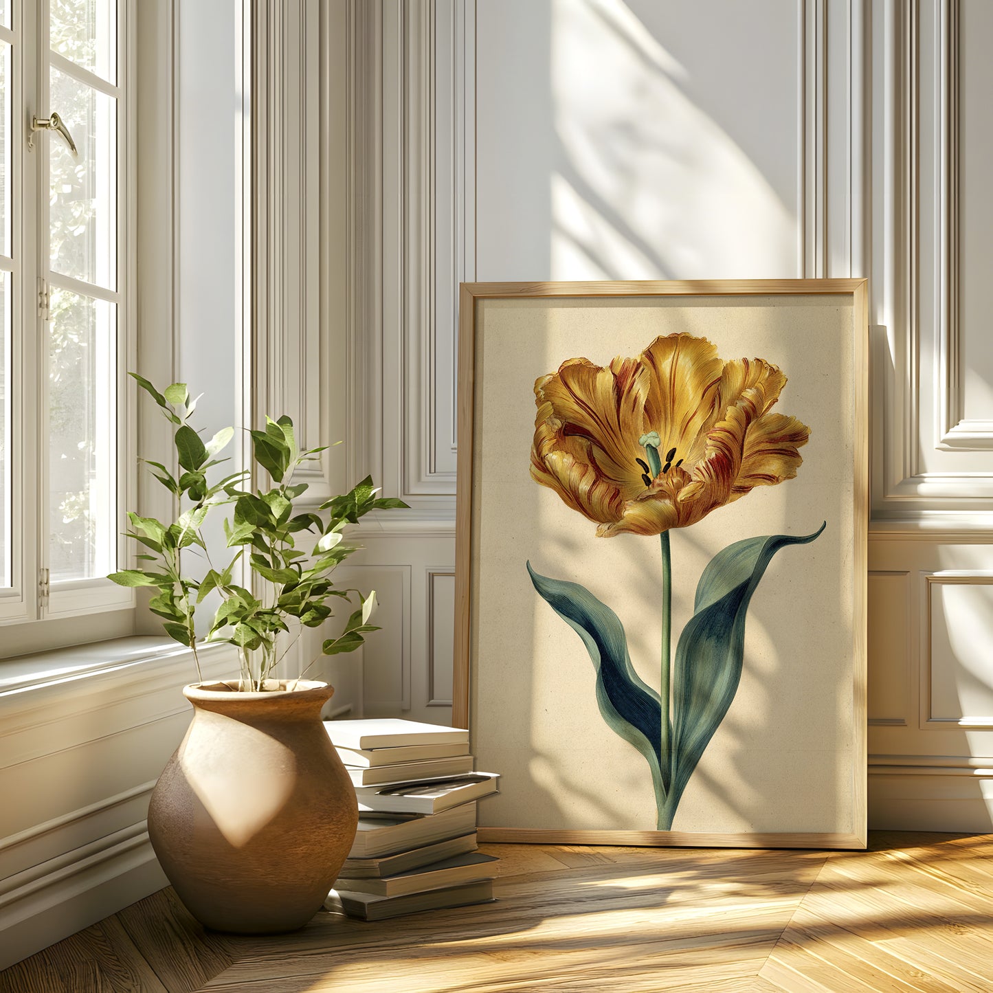 Vintage Golden Tulip Botanical Illustration (Digital Download)