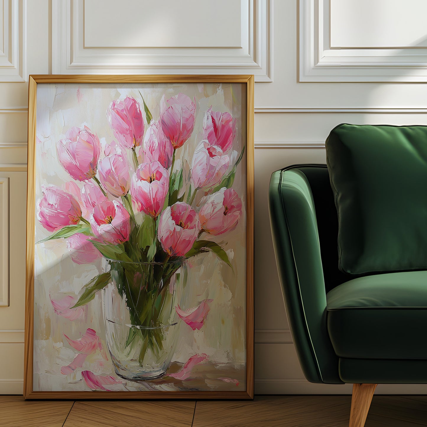 Pink Tulips in Glass Vase (Digital Download)