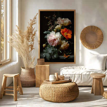 Vintage Peony and Poppy Floral Still Life (Digital Download)