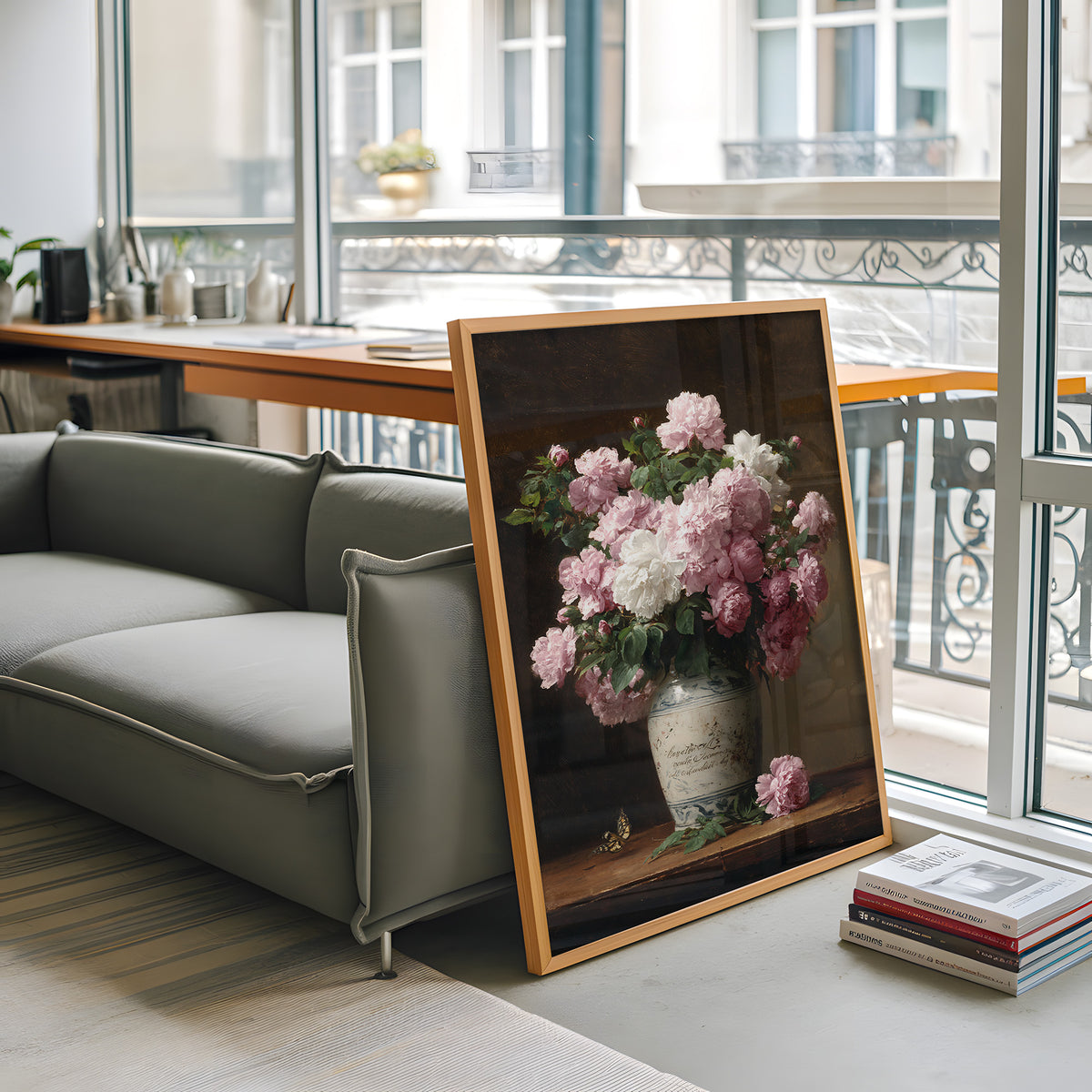 Pink Peony Bouquet Wall Art Print