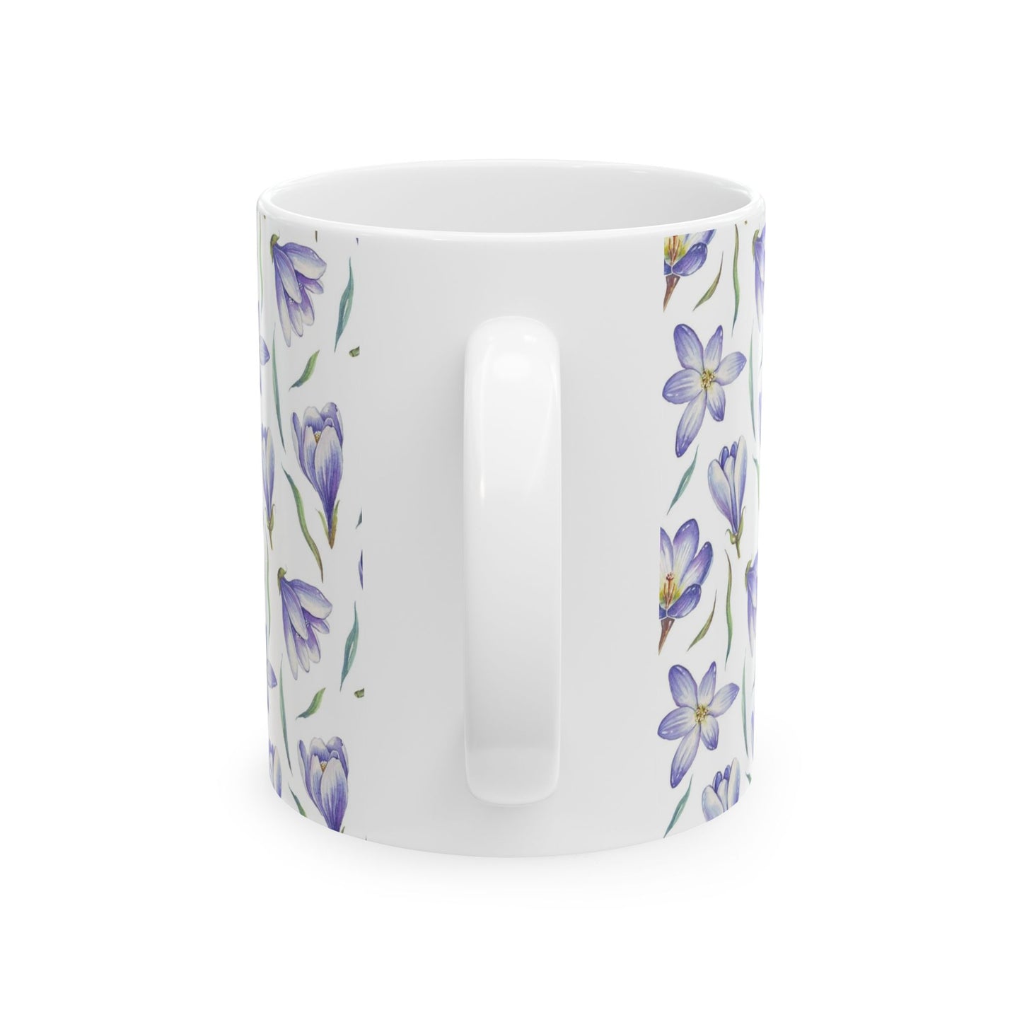 Purple Crocus Floral Mug — Ceramic Coffee Cup (11oz & 15oz)