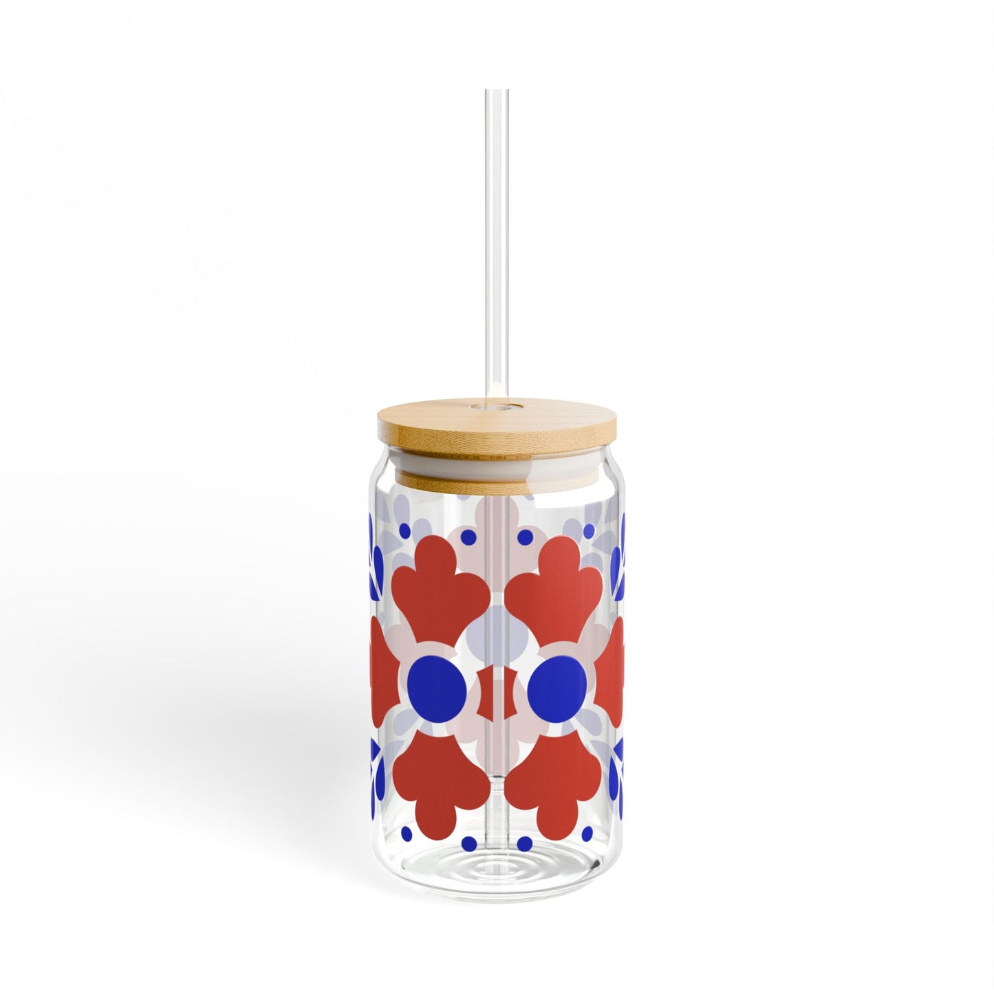 Red & Blue Folk Floral Design