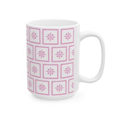 Pink Tile Pattern Ceramic Mug
