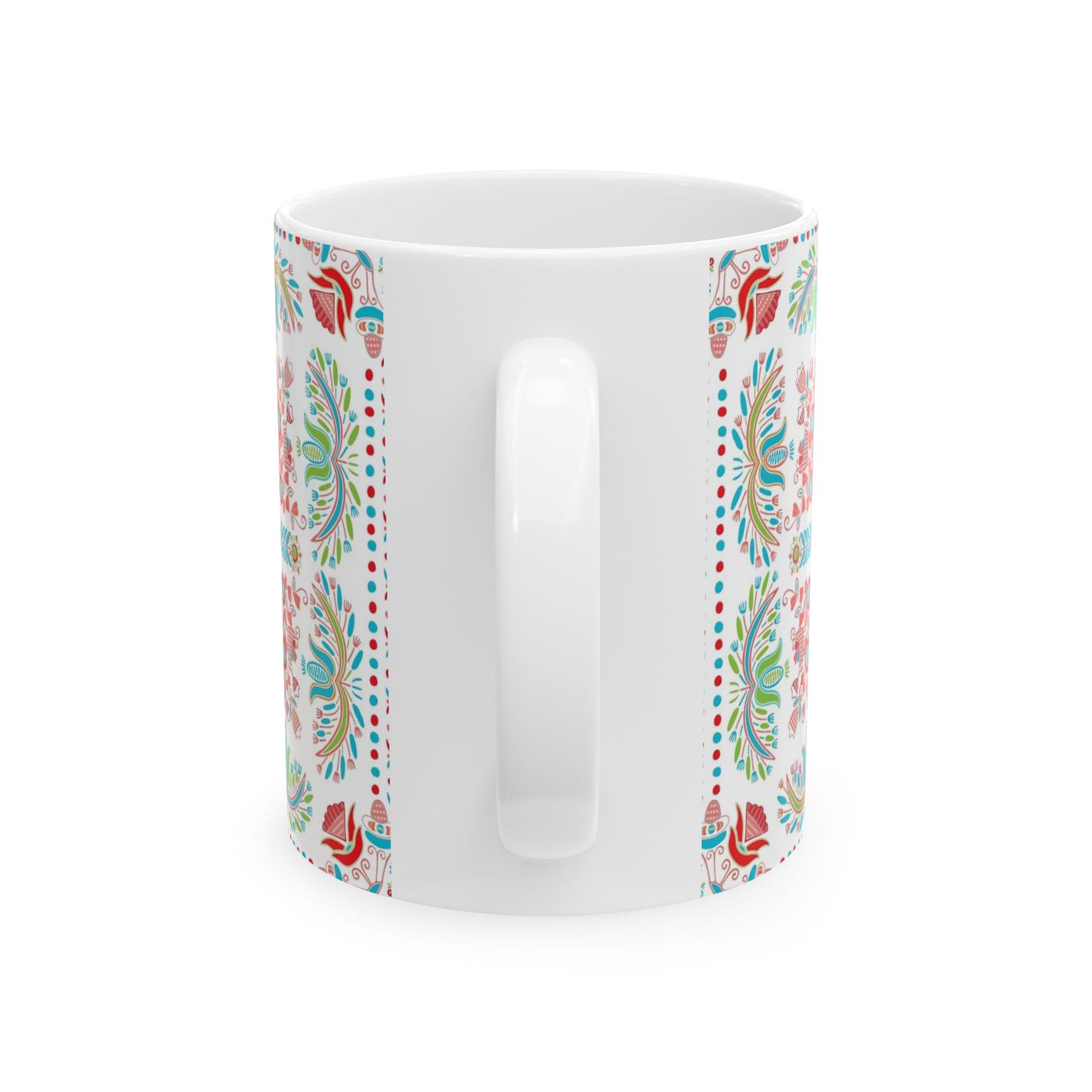 Floral Folk Art Ceramic Mug — Colorful Boho Pattern (11oz & 15oz)