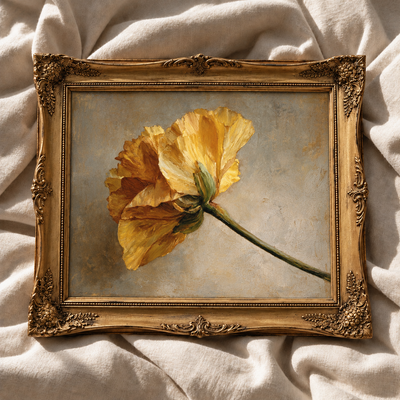 Golden Yellow Poppy Flower Wall Art