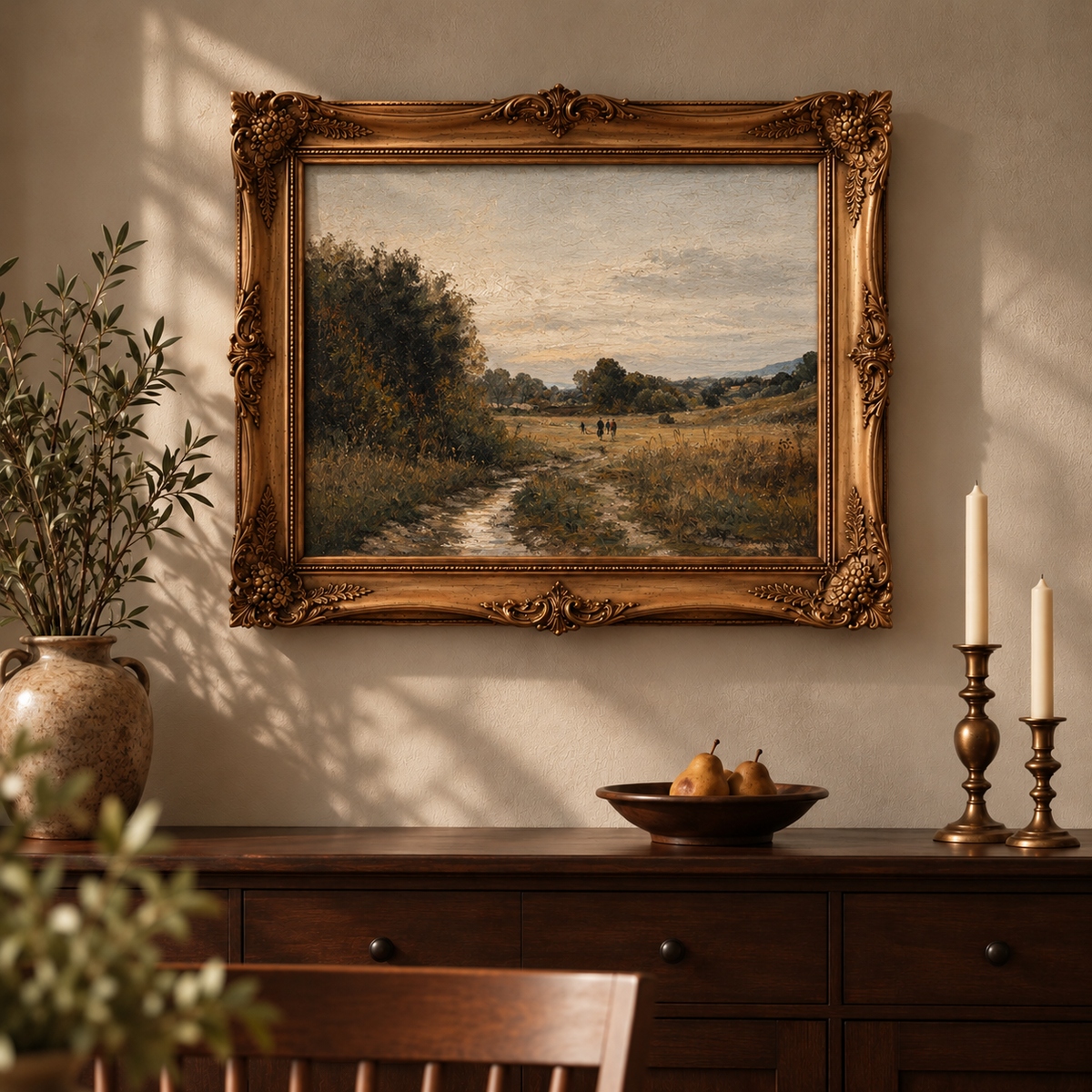 Vintage Countryside Path Landscape Wall Art