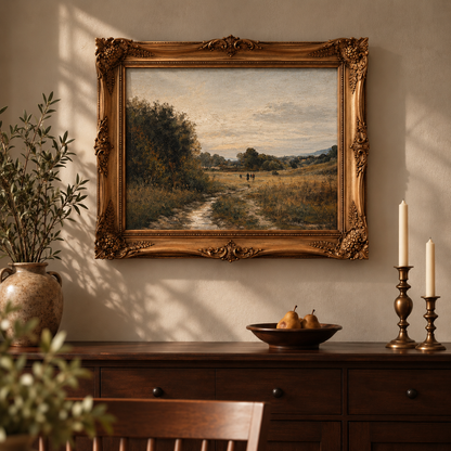 Vintage Countryside Path Landscape Wall Art