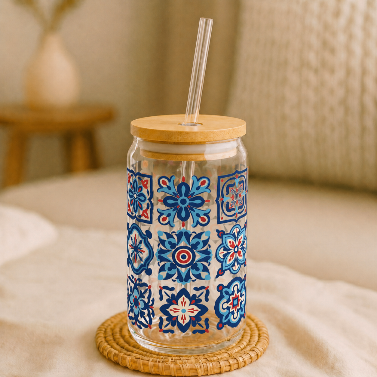 Blue Boho Drink Tumbler