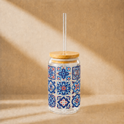Blue Boho Drink Tumbler