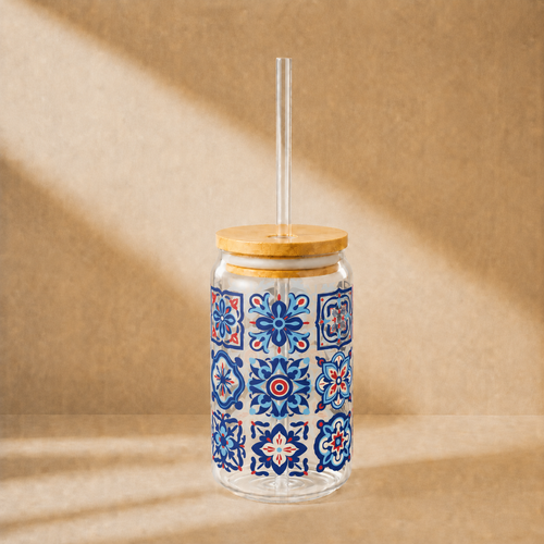 Blue Boho Drink Tumbler