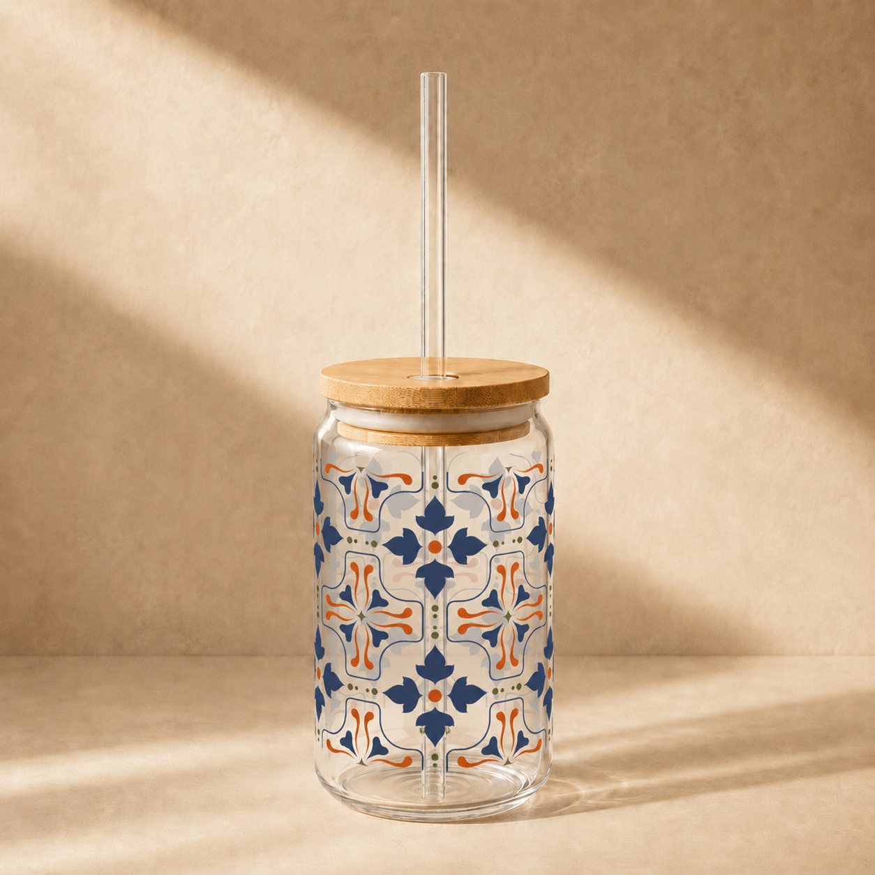 Midnight Mosaic Tile Glass Cup