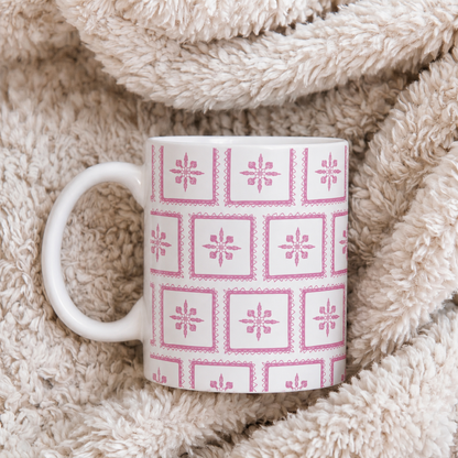 Pink Tile Pattern Ceramic Mug