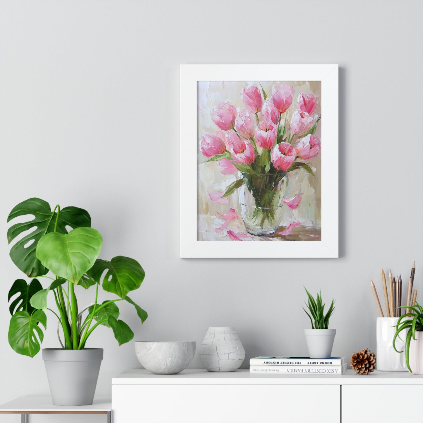 Pink Tulips in Glass Vase (Digital Download)