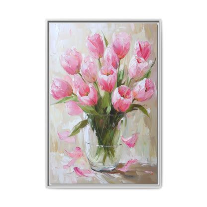 Pink Tulips in Glass Vase (Digital Download)