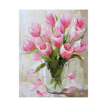 Pink Tulips in Glass Vase (Digital Download)