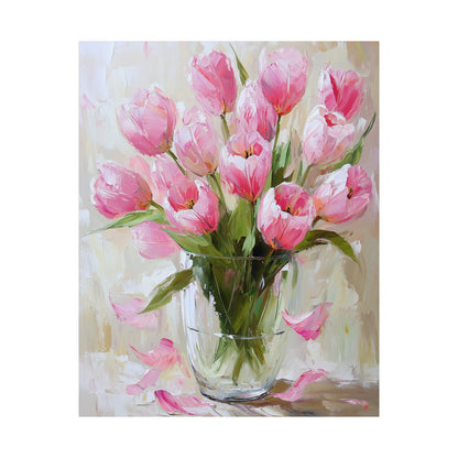 Pink Tulips in Glass Vase (Digital Download)
