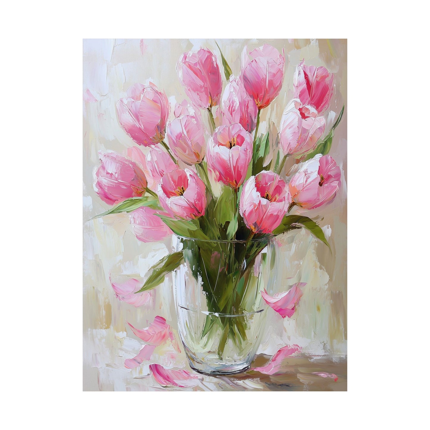 Pink Tulips in Glass Vase (Digital Download)