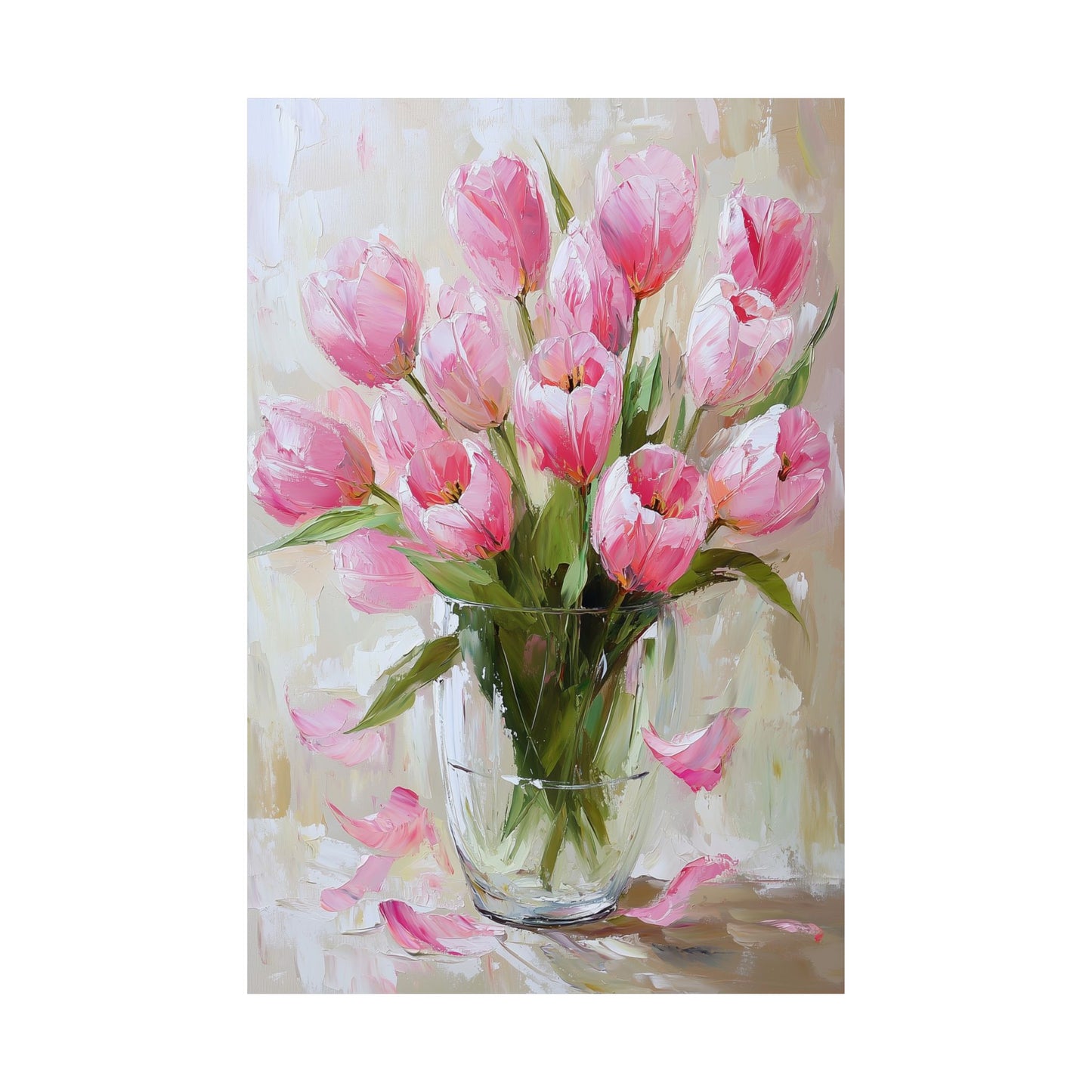 Pink Tulips in Glass Vase (Digital Download)